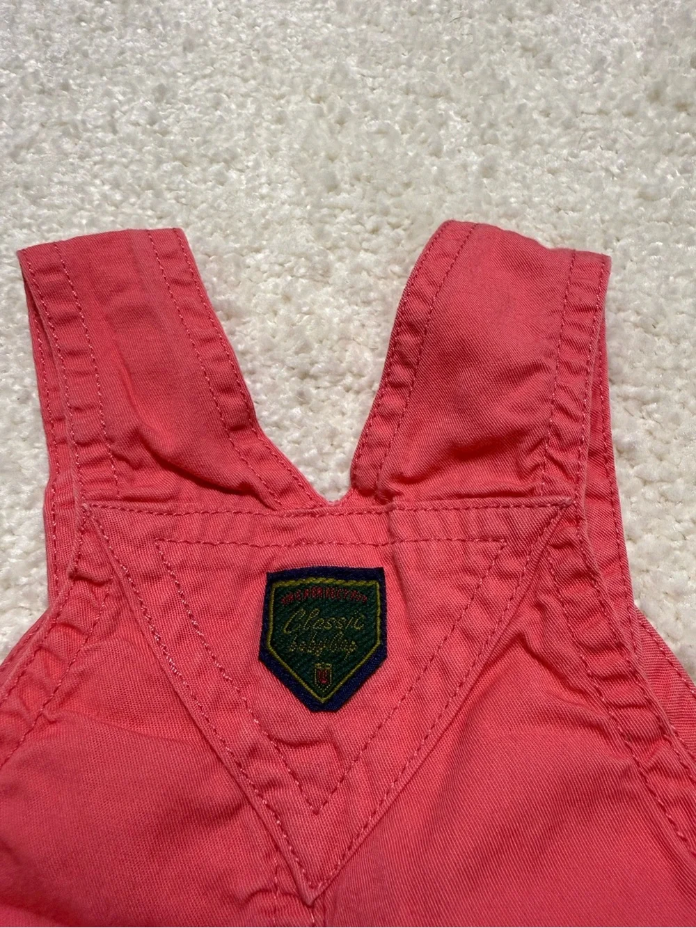 Vintage Baby Gap Floral Embroidered Short Overalls Newborn 0-3 Months